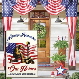 Kmxzint Memorial Day Patriotic Garden Flag 12x18 Inch Double Sided 4th of July Flags for Outside Independence Veterans Day Flag Outdoor House Yard Holiday Decoration Garden Flag
