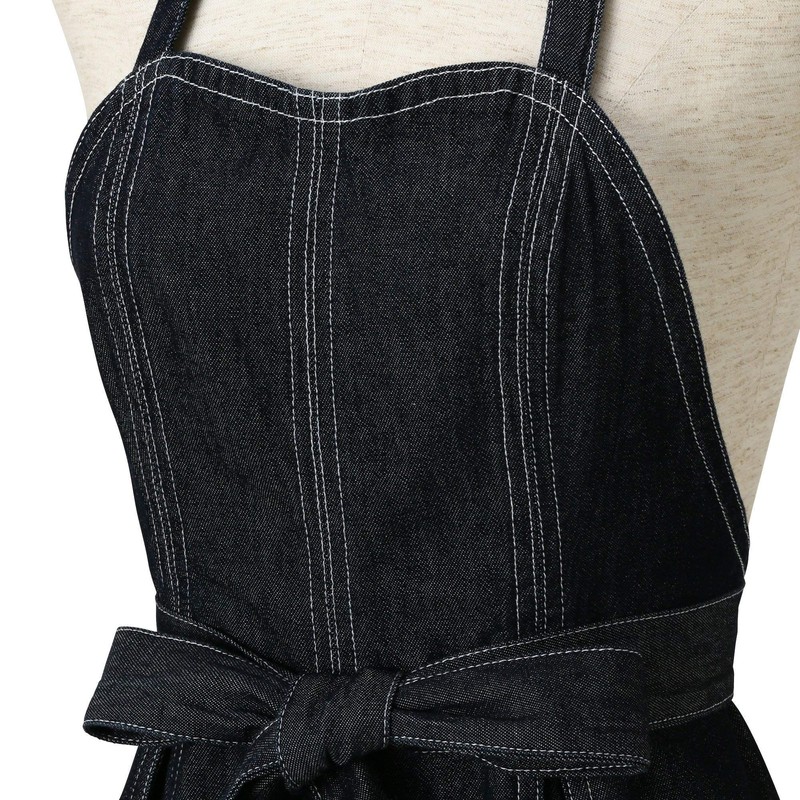 Francfranc Franc Dennier Full Apron Black Apron for Women Black
