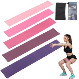 Exercise Bands Resistance, Stretch Fitness Bands, 5 Resistance Levels Elastic Portable Equipment Straps for Leg Arm Back Thigh Trainer Exercise Pilates
