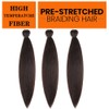 Pre Stretched Braiding Hair 26 Inch Light Black Braiding Hair