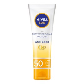 Protector Solar Facial NIVEA SUN Anti-Edad Q10 Fps50+ 50Ml, Previene Arrugas Y Líneas De Expresión,