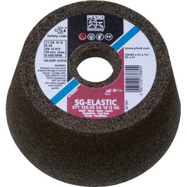 PFERD 61819 Flared Type 11 Cup Wheel, Zirconia Alumina Z, 6" x 4-3/4" Diameter, 5/8-11 Thread Size, 6300 RPM (Pack of 2)