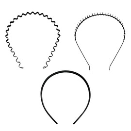 simPLEISURE ha100050a05n0 Sports Hair Clip, Unisex, 3 Types, Simple Design, Black, Metal, Set of 3 (ADE Set)