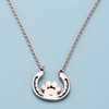 BEKECH Pet Lovers Gift Paw Horseshoe Pendent Necklace Dog Paw