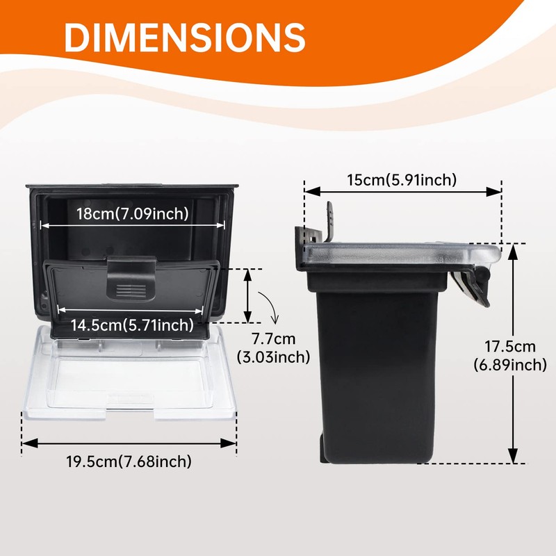 CUSAUTV RZR Center Console Dash Storage Box with Seal Compatible