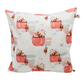 TryPinky Christmas Cushion Cover 40 x 40 cm Various Designs Handmade in Germany 100% Cotton Decorative Christmas Children's Cushion (40 x 40 cm, Hot Cocoa with Marshmallows)