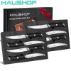 HAUSHOF 8 PCS Stainless Steel Steak Knives Set Premium Serrated
