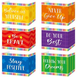 Affrolling 12 Pcs Inspirational Privacy Folders for Students Privacy Boards Cardboard Desk Divider Classroom Waterproof Testing Divider Bulk for School Teacher Home Focus Study Supplies (Colorful)