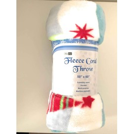 Cozydoze Xmas Blankets - Fleecy Throws. Christmas Trees, Reindeer, Owls, Winter Snowflakes In Red, Blue, Silver Grey, Gold, White. Warm & Cosy Double Thermal Fleece (Trees)