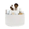 White Rotating Makeup Brush Organizer with Dividers