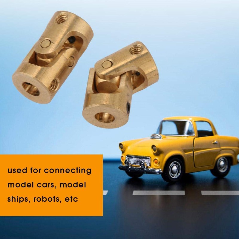 2-Pack Universal Joint Shaft Coupler, Copper DIY RC Model Motor