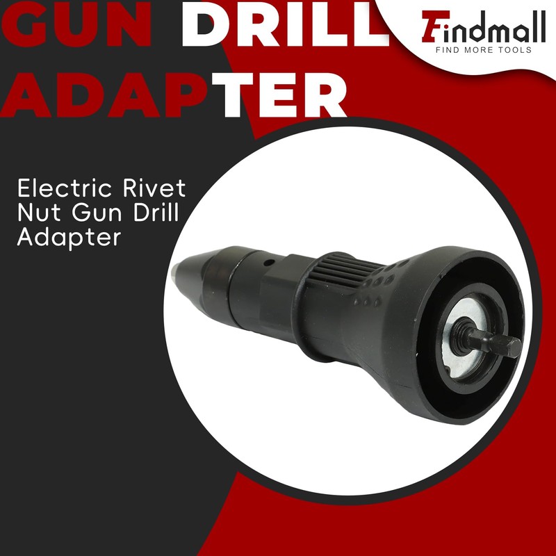 findmall Electric Rivet Nut Gun Drill Adapter Cordless Drill Hand