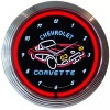 Corvette Neon Clock sign 15" Dads Garage wall lamp light
