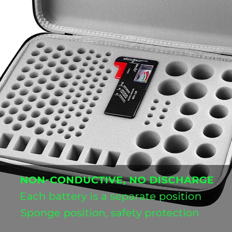 Battery Organizer Storage Holder Case Box with Tester Checker BT-168.