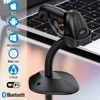 Bluetooth Barcode Scanner with Stand，2.4G Wireless & USB 2D QR