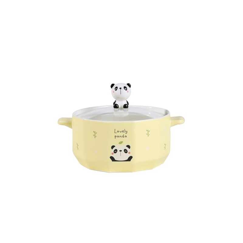 Urban Tokyo Whimsical Characters Porcelain Ramen Noodle Bowl with Glass