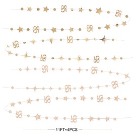 Champagne Gold 85th Birthday Decorations Number 85 Circle Dot Star Garland Streamer Banner Backdrop Cheers to 85 Years Old Birthday Happy 85th Anniversary Awesome Since 1941 Party Decor Supplies