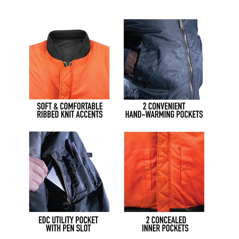 Rothco %Ma-1 Flight Jacket, Black, X-Large