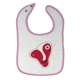 Toddler & Baby Bibs Burp Cloths Meats Steak Food and Beverages Meats Cotton Baby Items for Baby Girl & Boy White Soft Pink Design Only