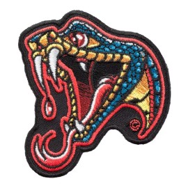 PatchStop - World's Largest Patch Store Biting Viper Head Blue Snake Patch, Snake Patches