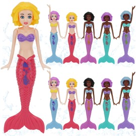 HEYTIMI 10 Pack Dive Mermaids Underwater Diving Pool Toys Mermaids Bath Toys Sinking Toys Swimming Pool Games for Toddlers Kids Girls Ages 3-12 (Mixedcolor)