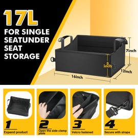 MIKKUPPA Truck Under Seat Storage - Replacement for 2015-2024 Ford F150 F250 F350, 3 Compartments Truck Tool Box Organizer Underseat Storage Bag
