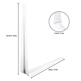 Biugaaufai 24 Pack 10" x 8" Heavy Duty Metal Shelf Brackets, Floating Shelf Bracket, L Brackets for Shelves, Perfect for 10 Inch Wide Wood Boards, Rustic Farmhouse Decorative Wall Mount Corner Brace