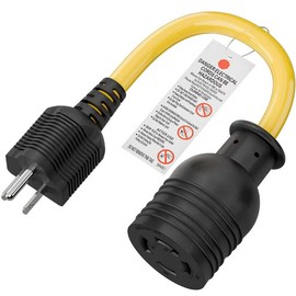 Nema 5-15P Male L14-30R Female Power Adapter Cord,Household 15Amp to Generator Lock in 30Amp Adapter Cord,STW 12AWG Length= 1Foot