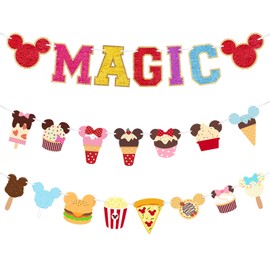 WooEver 22 Pcs Mouse Head Theme Banner Magic Mouse Birthday Party Garland