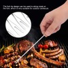12-Piece Stainless Steel Barbecue Fork Skewer Set with Wooden Handle,