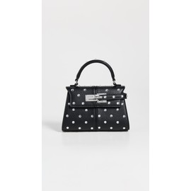 JW PEI Women's Elise Artificial Crystal Top Handle Bag, Black, One Size