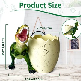 FlidRunest Dinosaur Succulent Plant Pots, Animal Planter Resin Creative Succulent Planter Flowerpot with Drain Hole, Dinosaur Desk Accessories for Office and Home Decor