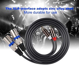 Cable de audio, 1.5 metros Cable de conexión de audio Cable de PVC de doble fila Línea macho a macho para cable RCA a XLR para mezcladores de micrófono, amplificadores de auriculares