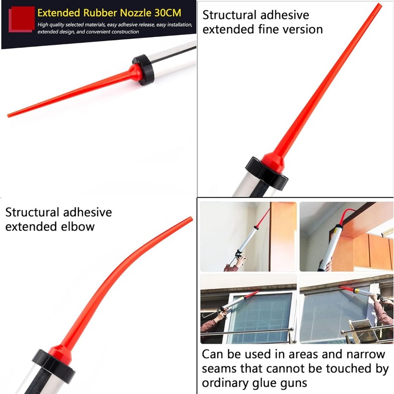 caulking extension nozzle，Caulking Nozzle for Sausage Caulking Gun,Long Sausage Nozzle,Reusable