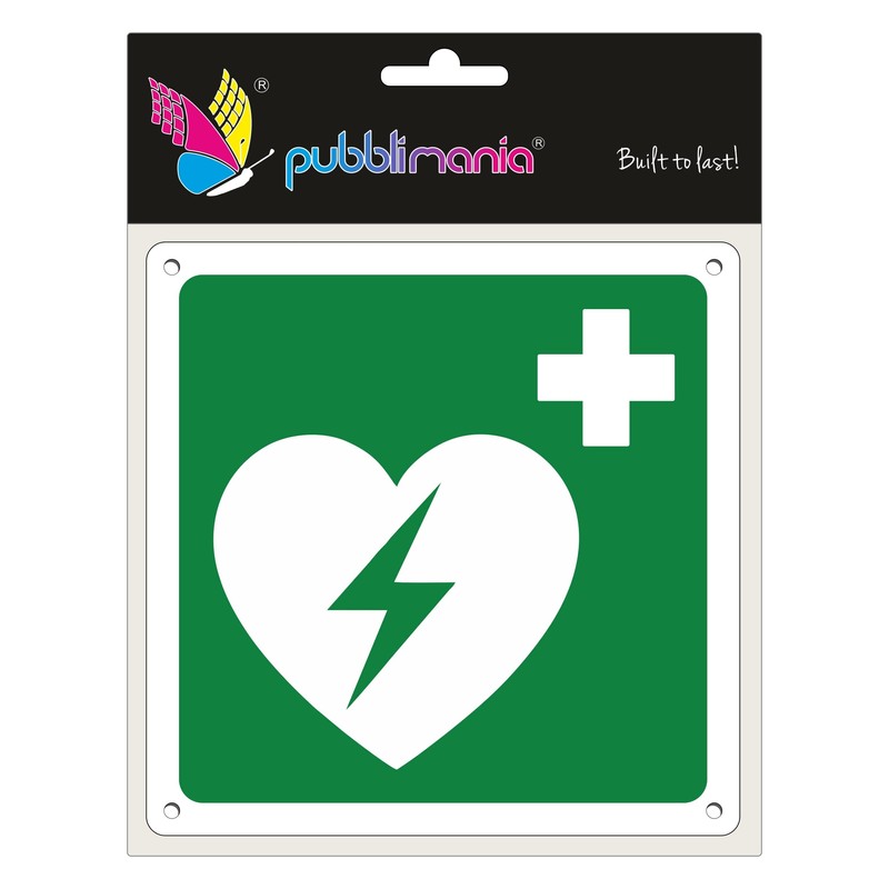 Defibrillator - Emergency and Safety Sign Aluminium Metal 3 mm