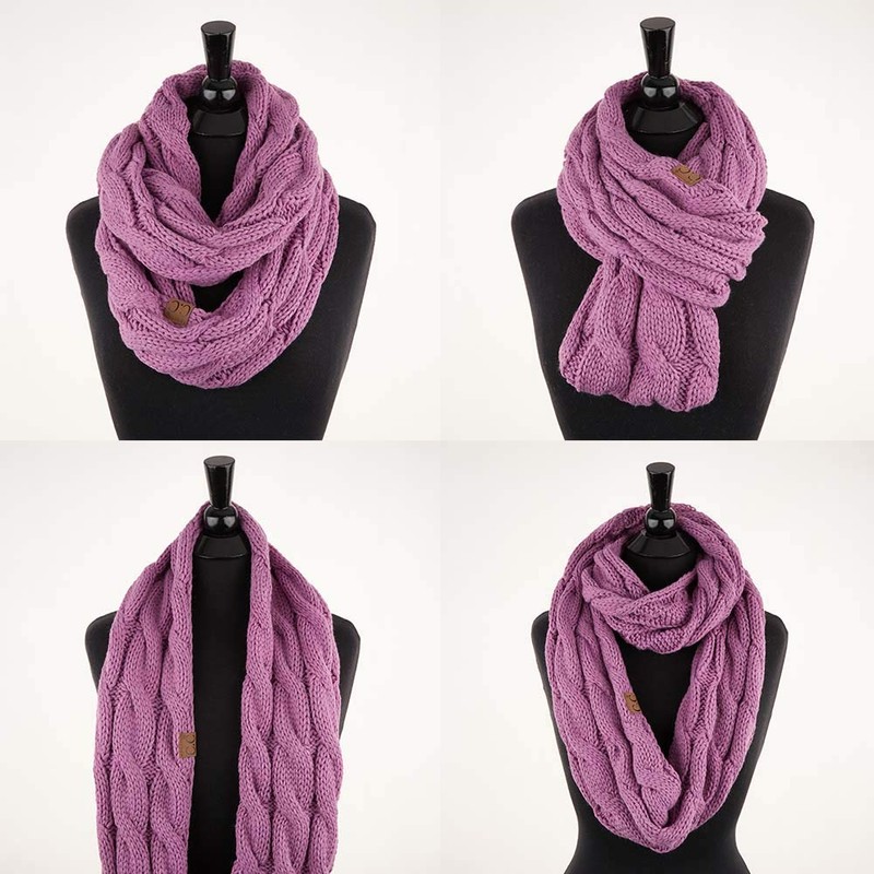 C.C Exclusives Solid and Multi Color Cable Kint Infinity Scarf