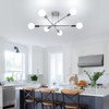 Comely Modern 6-Light Sputnik Chandelier Ceiling Lights, Adjustable Semi-Flush Mount
