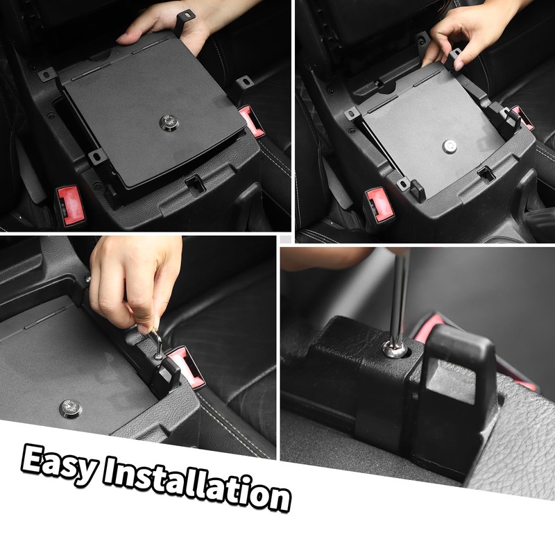 Jimen for JL/JT Lock Box, Center Console Locking Lid Safe