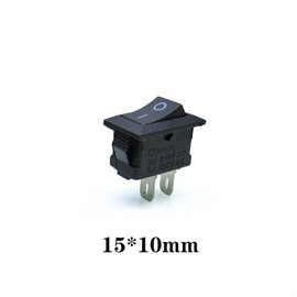 NOVOCE Rocker Switch 10 pcs/lot KCD1 2 Pin 250V 3A SPST Black Boat Switch 21 * 15/15 * 10 Snap-in ON Off Rocker Position Switch KCD11 (Color : 15mmx10mm, Size : 50 Piece)