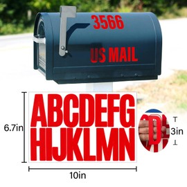 Llewyn 288 Pcs 18 Sheets Letter Stickers,Self Adhesive Waterproof 3 Inch Mailbox Numbers Vinyl Stickers,Alphabet Decals for Water Bottle,Window,Classroom,Car,Laptop,Scrapbook (Red, 3 Inch)