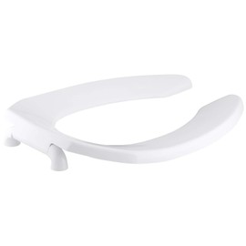 KOHLER K-4670-CA-0 Lustra Elongated Open-Front Toilet Seat with Check Hinge and Antimicrobial Agent, White