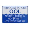 TG,LLC No P Pee in Ool Funny Tin Metal Swimming