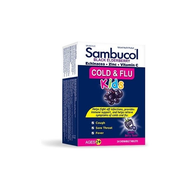 Sambucol Cold & Flu Kids 24 Chewable Tablets
