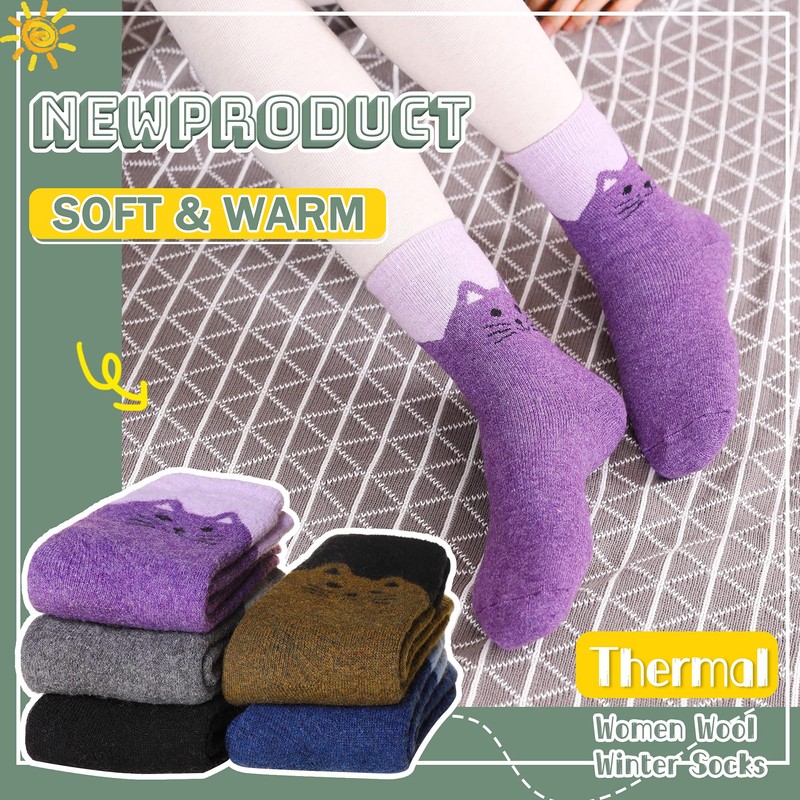 Velice Women Wool Socks Thick Thermal Hiking Warm Winter Crew