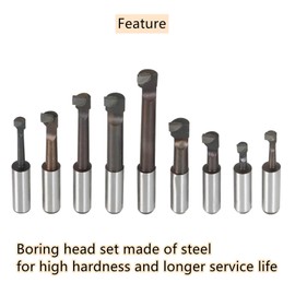 GXYWADY 2 Inch Boring Head and MT2 Bar Tool Set with 9Pcs 1/2 Inch Carbide Boring Bars