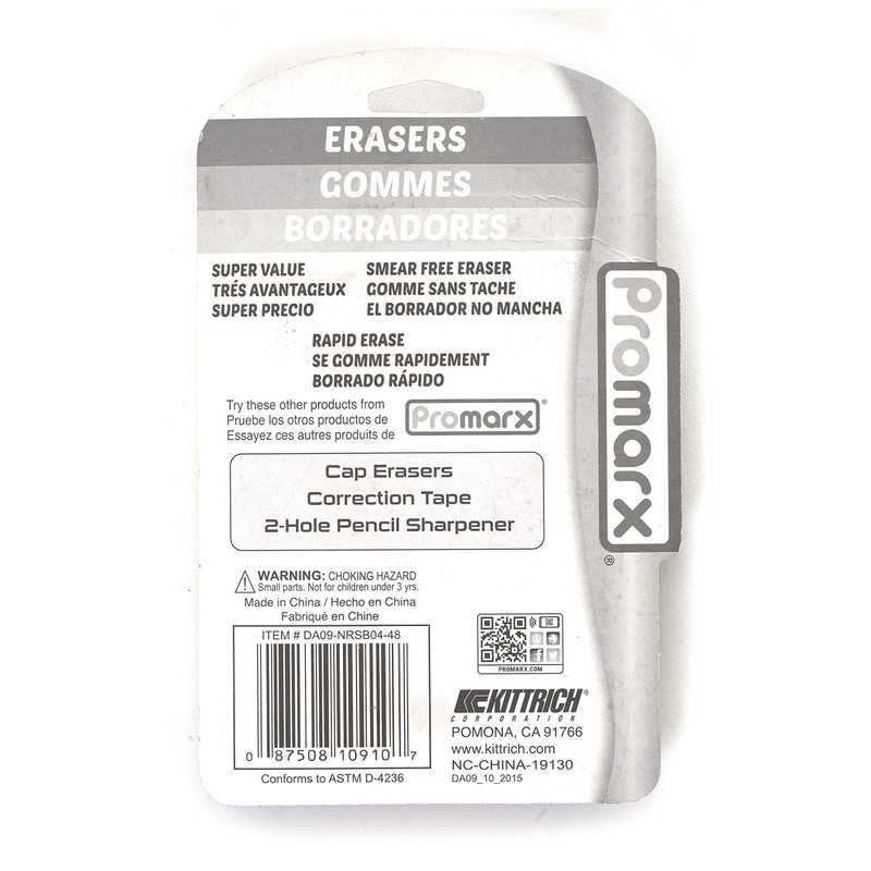 Promarx Pink Erasers, 4 Count (DA09-NRSB04-48)