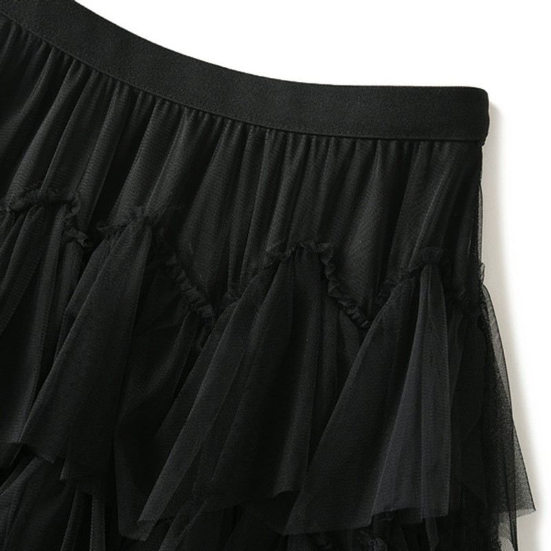 Dirholl Women's A-Line Fairy Elastic Waist Polyester Spandex Midi Skirt