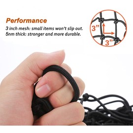 DUEBEL - Cargo Net for Pickup Lathe, Rack Roof 51" x 39", 4" x 5" Net, Slatted Net with 12 Hooks