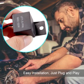 Kinstecks 2Pin Flasher Relay 12V Motorcycle Indicators LED Light Flasher for Motorcycle LED Indicators Turn Signal Light