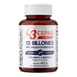 Prebioticos Probioticos Y Postbioticos Megabiotic 120 Caps Sabor Sin sabor